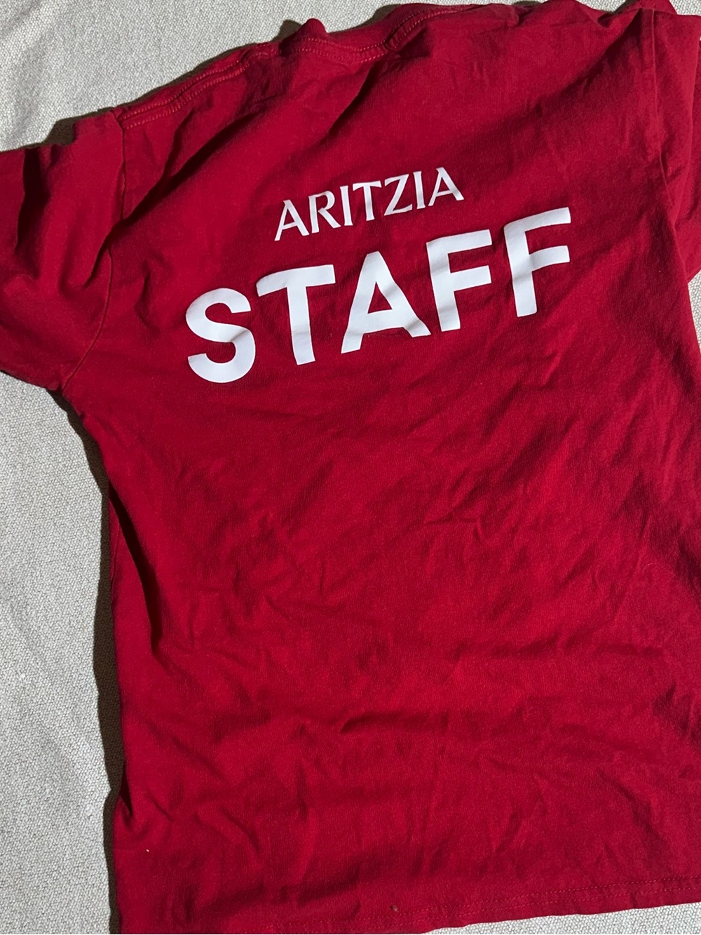 Aritzia Warehouse Sale Promotional Red Crewneck Short-Sleeve Graphic Tee - Picture 7 of 7